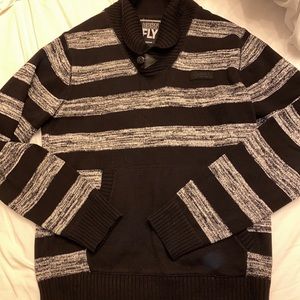 Born fly beautiful black and grey sweater size medium